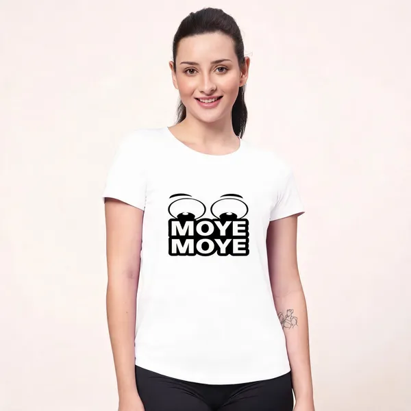 White_Pure_Cotton_Printed_Round_Neck_T-Shirt_For_Women