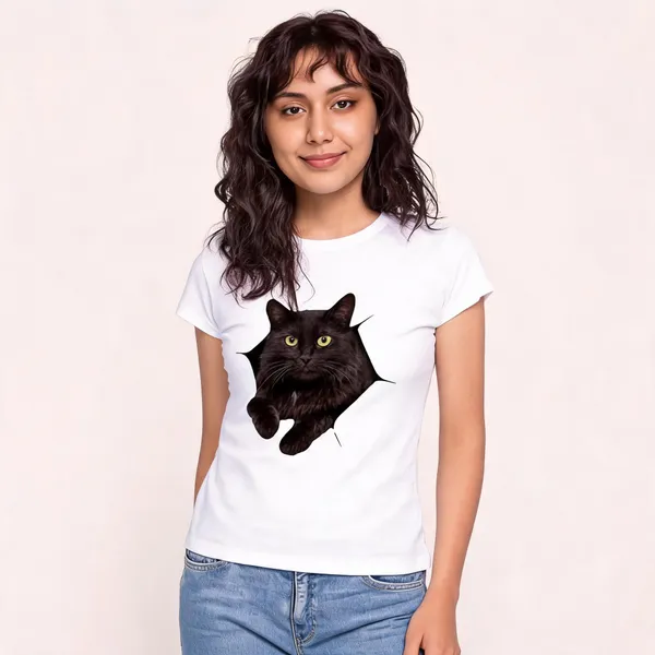 White_Pure_Cotton_Printed_Round_Neck_T-Shirt_For_Women