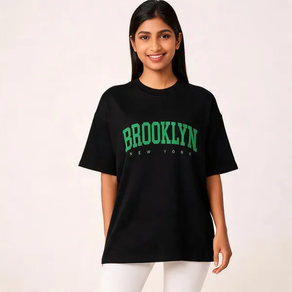 Black_Pure_Cotton_Printed_Round_Neck_T-Shirt_For_Women