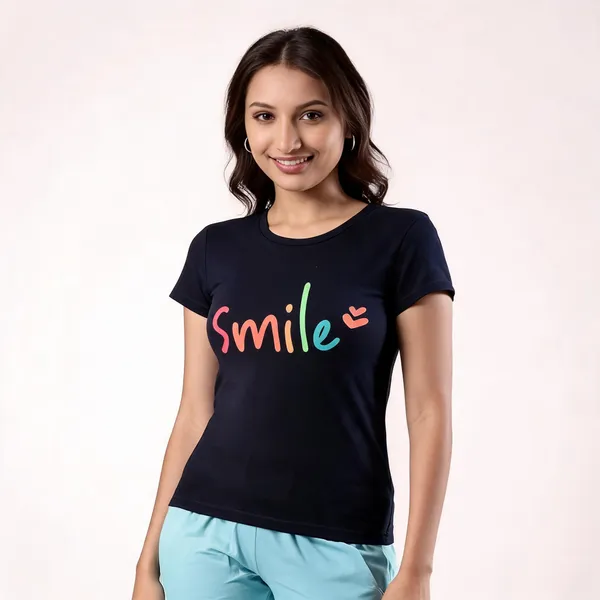 Black_Pure_Cotton_Printed_Round_Neck_T-Shirt_For_Women