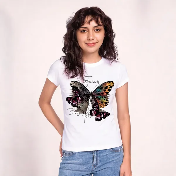 White_Pure_Cotton_Graphic_Print_Round_Neck_T-Shirt_For_Women