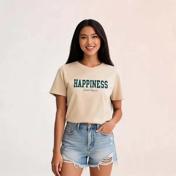 Beige_Pure_Cotton_Typography_Round_Neck_T-Shirt_For_Women