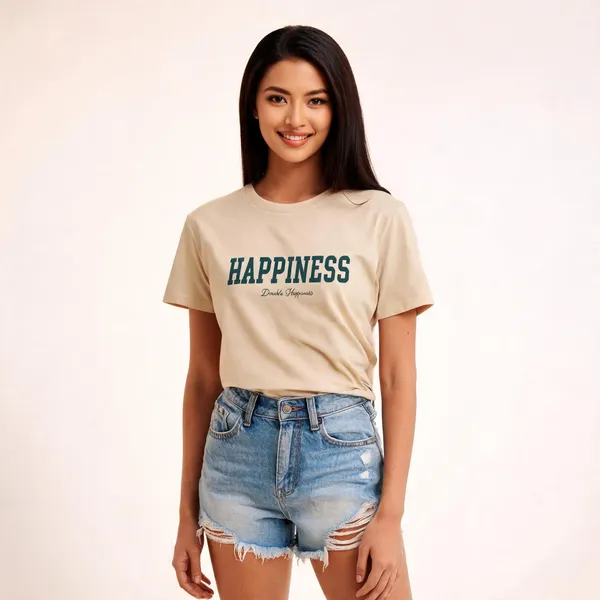 Beige_Pure_Cotton_Typography_Round_Neck_T-Shirt_For_Women