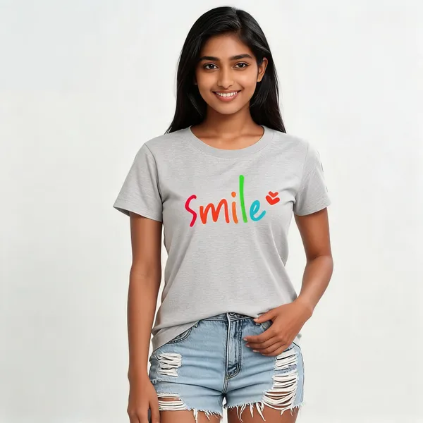 Grey_Pure_Cotton_Typography_Round_Neck_T-Shirt_For_Women