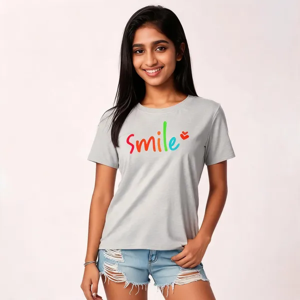 Grey_Pure_Cotton_Typography_Print_Round_Neck_T-Shirt_For_Women