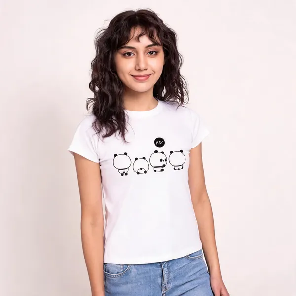 White_Pure_Cotton_Round_Neck_Printed_T-Shirt_For_Women