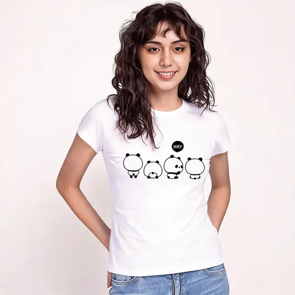 White_Pure_Cotton_Round_Neck_Printed_T-Shirt_For_Women