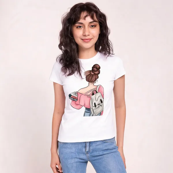 White_Pure_Cotton_Graphic_Print_Round_Neck_T-Shirt_For_Women