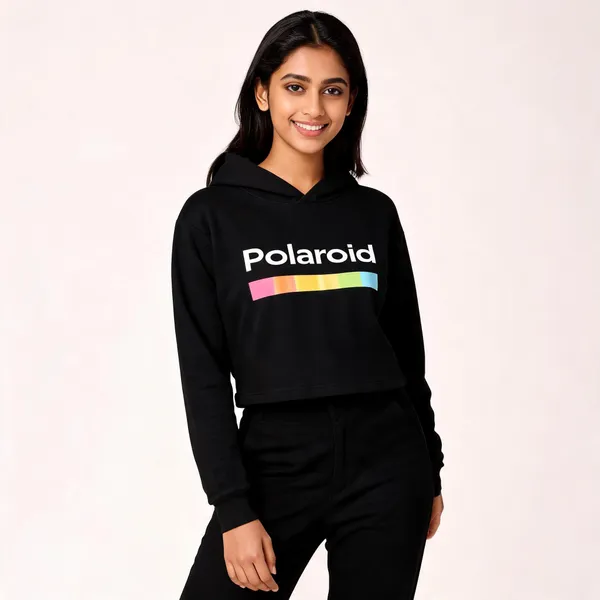 Black_Pure_Cotton_Hooded_Printed_T-Shirt_For_Women