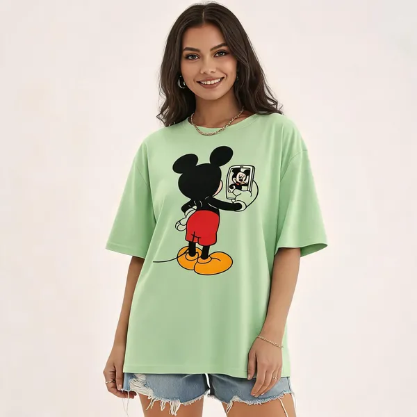 Green_Pure_Cotton_Round_Neck_Graphic_Print_T-Shirt_For_Women