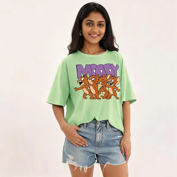 Green_Pure_Cotton_Graphic_Print_Round_Neck_T-Shirt_For_Women