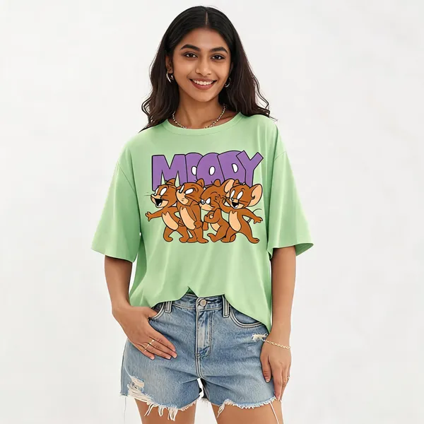 Green_Pure_Cotton_Graphic_Print_Round_Neck_T-Shirt_For_Women