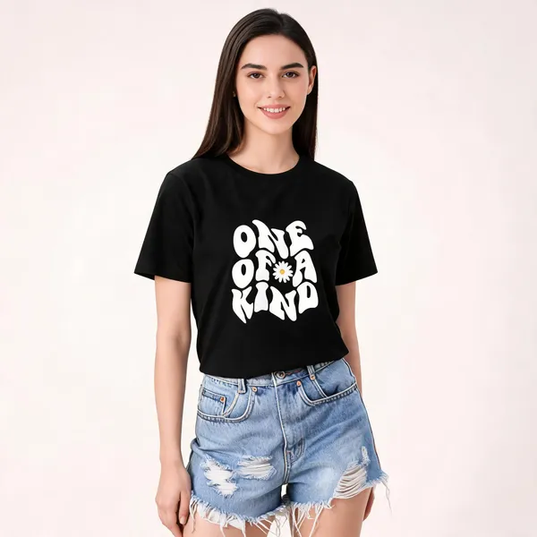 Black_Pure_Cotton_Graphic_Print_Round_Neck_T-Shirt_For_Women