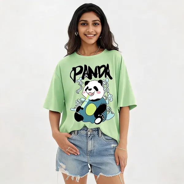 Light_Green_Pure_Cotton_Graphic_Print_Oversized_T-Shirt_For_Women