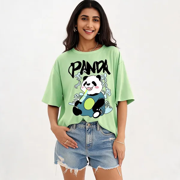 Light_Green_Pure_Cotton_Graphic_Print_Oversized_T-Shirt_For_Women