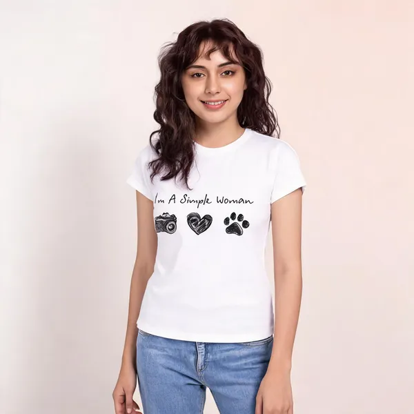 White_Pure_Cotton_Round_Neck_T-Shirt_For_Women