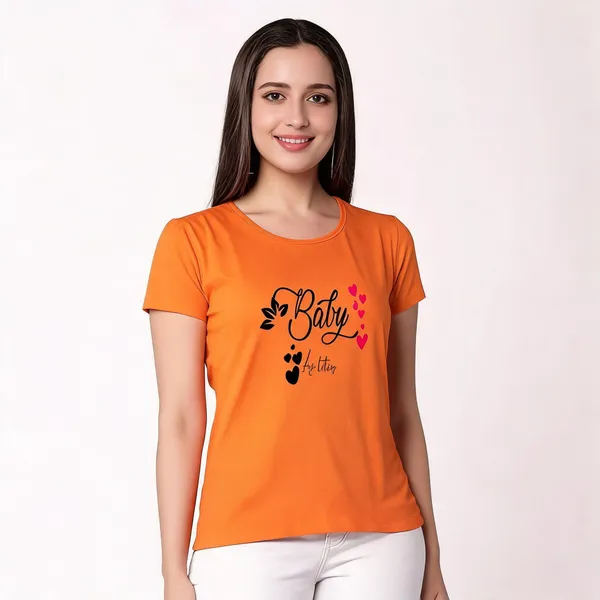 Orange_Pure_Cotton_Slim_Fit_Printed_T-Shirt_For_Women