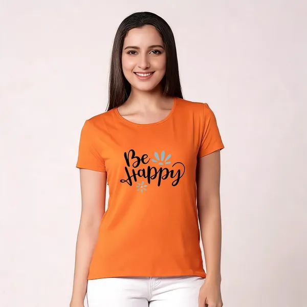 Orange_Pure_Cotton_Printed_Round_Neck_T-Shirt_For_Women
