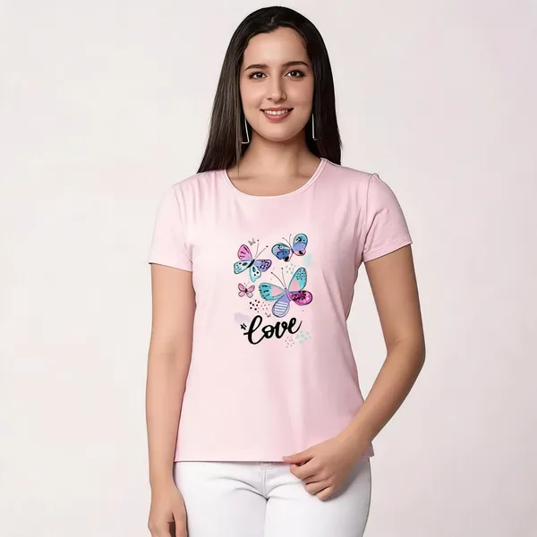 Pink_Pure_Cotton_Slim_Fit_Printed_T-Shirt_For_Women