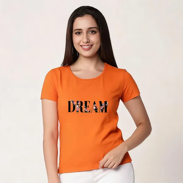 Orange_Pure_Cotton_Printed_Round_Neck_T-Shirt_For_Women