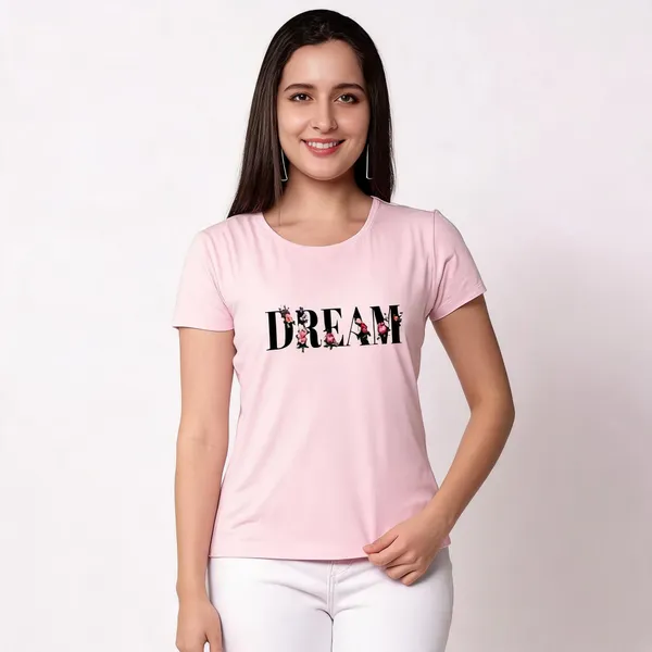 Pink_Pure_Cotton_Printed_Round_Neck_T-Shirt_For_Women