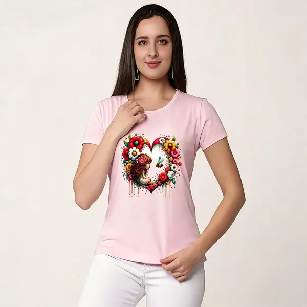 Pink_Pure_Cotton_Printed_Round_Neck_T-Shirt_For_Women