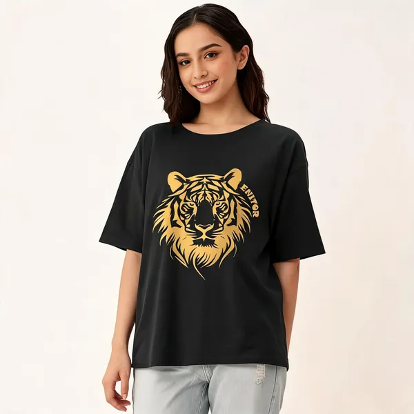 Black_Pure_Cotton_Round_Neck_Printed_T-Shirt_For_Women