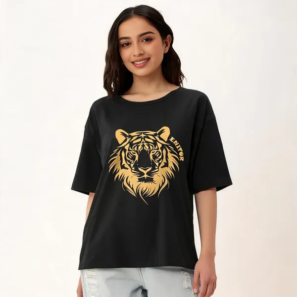 Black_Pure_Cotton_Round_Neck_Printed_T-Shirt_For_Women