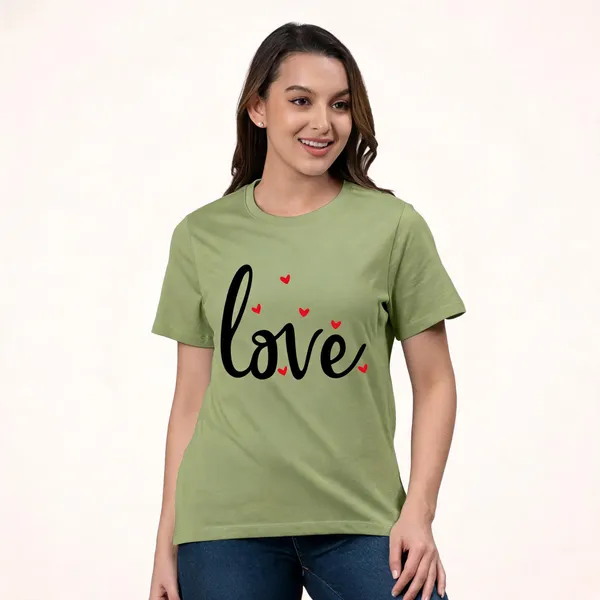 Green_Pure_Cotton_Round_Neck_Graphic_Print_T-Shirt_For_Women