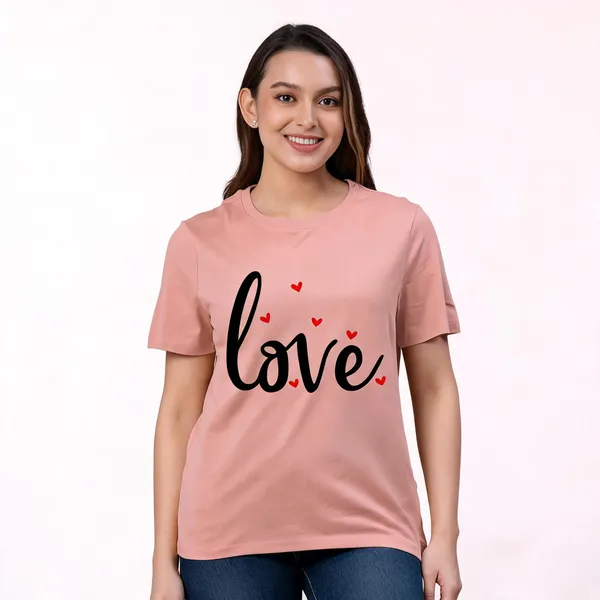 Pink_Pure_Cotton_Graphic_Print_Round_Neck_T-Shirt_For_Women