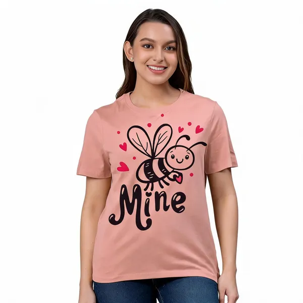 Pink_Pure_Cotton_Round_Neck_Graphic_Print_T-Shirt_For_Women