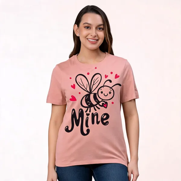 Pink_Pure_Cotton_Graphic_Print_Round_Neck_T-Shirt_For_Women