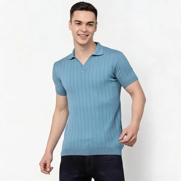 Blue_Cotton_Polo_Neck_T-Shirt_For_Men