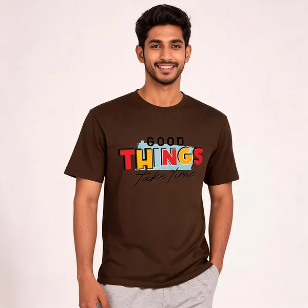 Brown_Pure_Cotton_Printed_Round_Neck_T-Shirt_For_Men