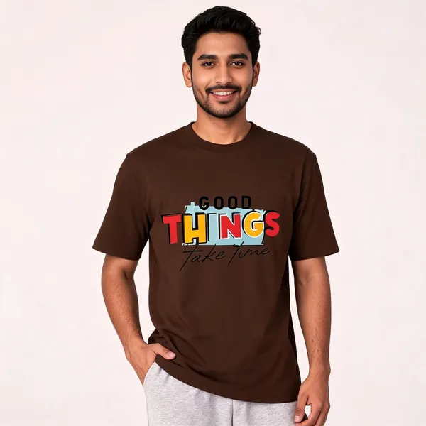 Brown_Pure_Cotton_Printed_Round_Neck_T-Shirt_For_Men
