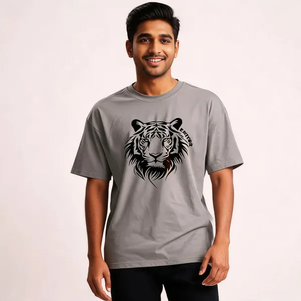 Grey_Pure_Cotton_Round_Neck_Printed_T-Shirt_For_Men