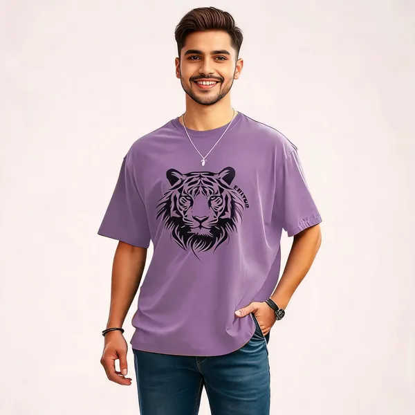 Yellow_Pure_Cotton_Printed_Oversized_T-Shirt_For_Men