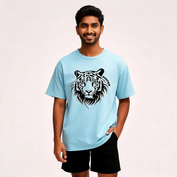 Blue_Pure_Cotton_Printed_Round_Neck_T-Shirt_For_Men