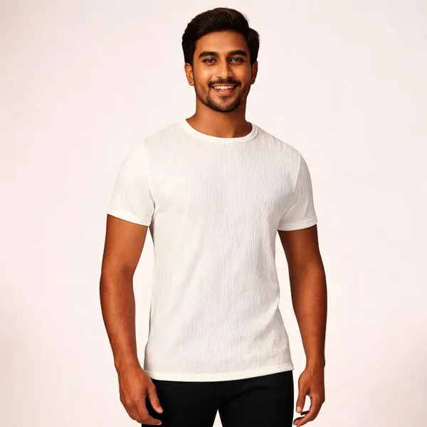White_Pure_Cotton_Solid_Round_Neck_T-Shirt_For_Men