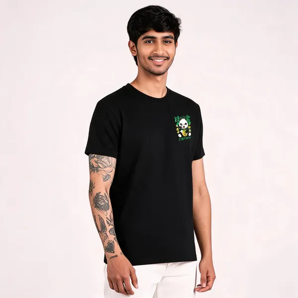 Black_Cotton_Printed_Round_Neck_T-Shirt_For_Men
