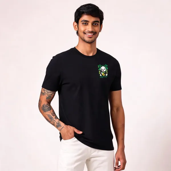 Black_Cotton_Printed_Round_Neck_T-Shirt_For_Men