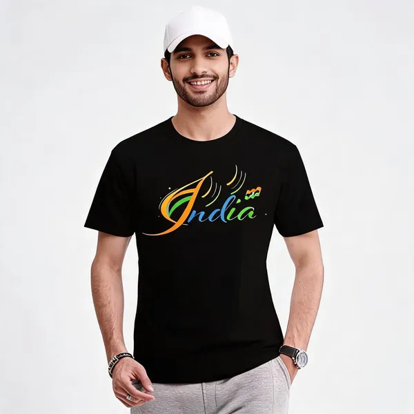 Black_Pure_Cotton_Graphic_Print_Round_Neck_T-Shirt_For_Men