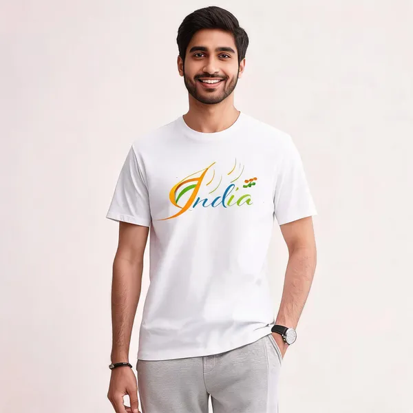 White_Pure_Cotton_Graphic_Print_Round_Neck_T-Shirt_For_Men