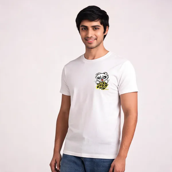 White_Pure_Cotton_Printed_Round_Neck_T-Shirt_For_Men