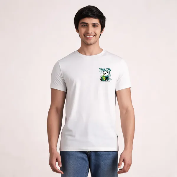White_Pure_Cotton_Round_Neck_Printed_T-Shirt_For_Men
