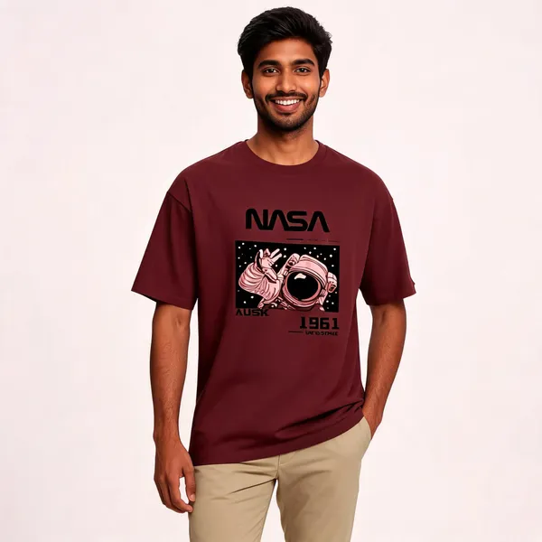 Maroon_Pure_Cotton_Printed_Round_Neck_T-Shirt_For_Men