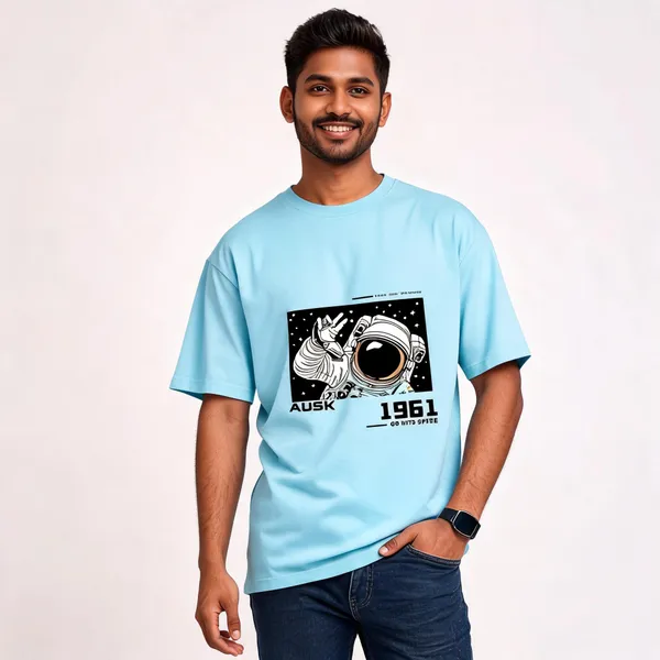 Blue_Pure_Cotton_Oversized_Printed_Round_Neck_T-Shirt_For_Men
