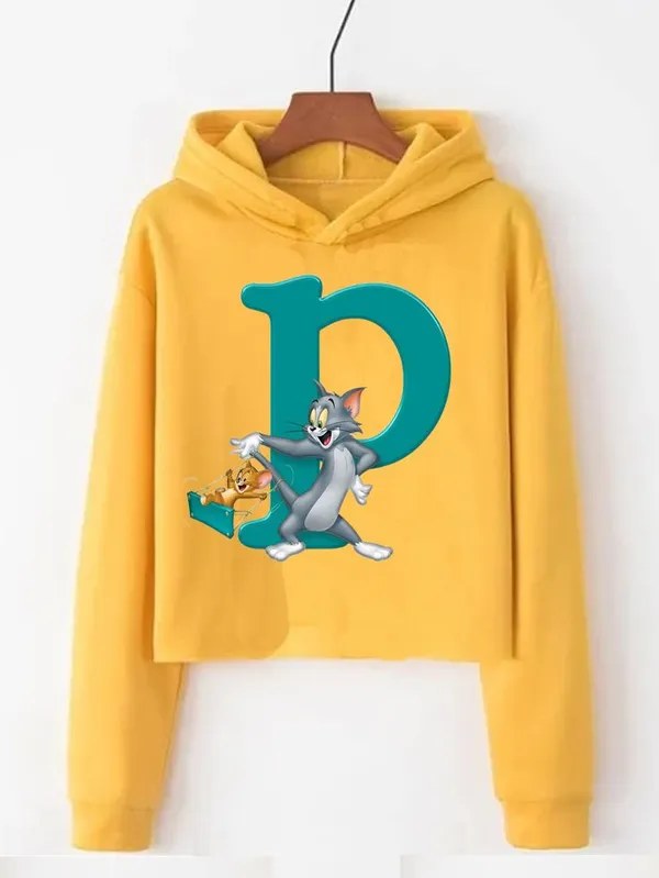 Yellow_Pure_Cotton_Printed_Crop_Hooded_Sweatshirt_For_Women