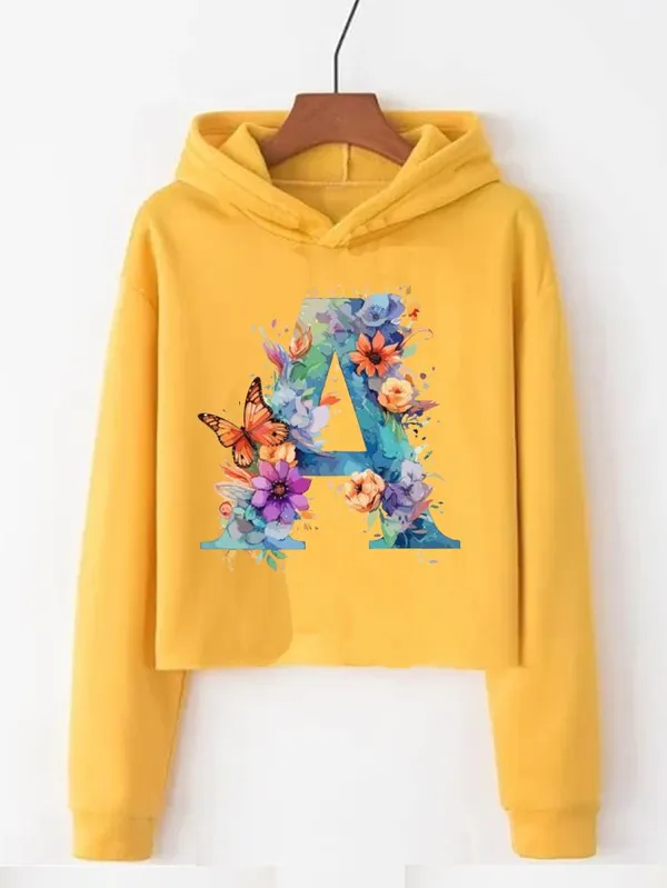 Yellow_Pure_Cotton_Printed_Crop_Hooded_Sweatshirt_For_Women