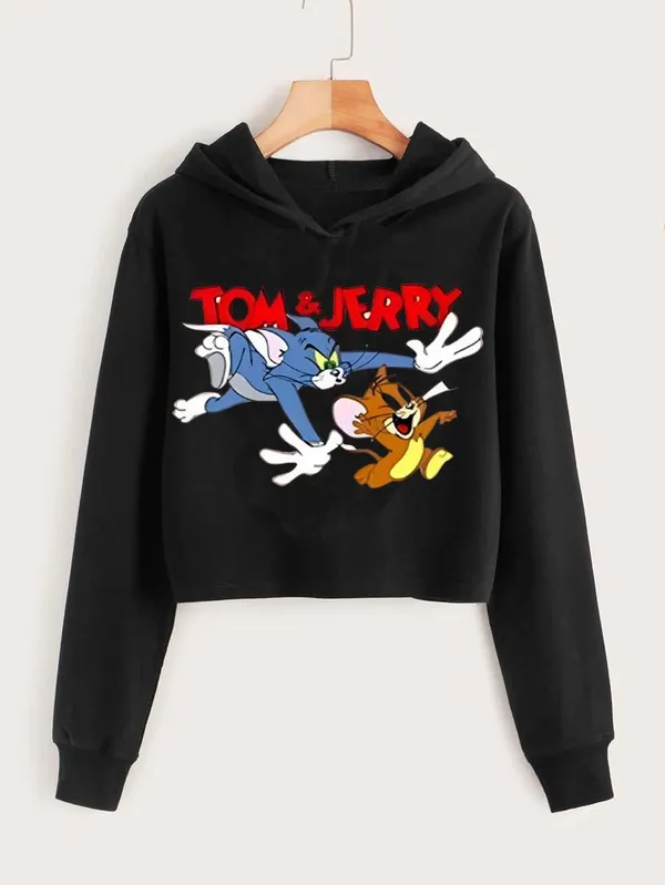 Black_Pure_Cotton_Graphic_Print_Crop_Hoodie_Sweatshirt_For_Women